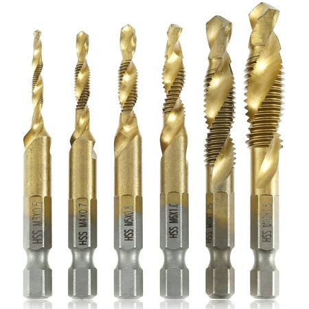 6pcs Titanium Coated HSS Twist Drill Bit Set Serrated Grooving Spiral Drill Bit Set Metric Precision Punching Drill Bit Fast Cutting Masonry Drill Bit for Metal Wood Plastic
6pcs Titanium Coated HSS Twist Drill Bit Set Serrated Grooving Spiral Drill Bit Set Metric Precision Punching Drill Bit Fast Cutting Masonry Drill Bit for Metal Wood Plastic