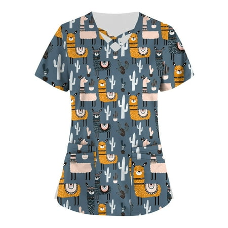 SHUDAGENG Womens Tops Plus Size Cute Printed Scrub Working Uniform Tops for Womens Cross V Neck Short Sleeve Fun T-shirtss Workwear Tee with Pockets Navy L
SHUDAGENG Womens Tops Plus Size Cute Printed Scrub Working Uniform Tops for Womens Cross V Neck Short Sleeve Fun T-shirtss Workwear Tee with Pockets Navy L