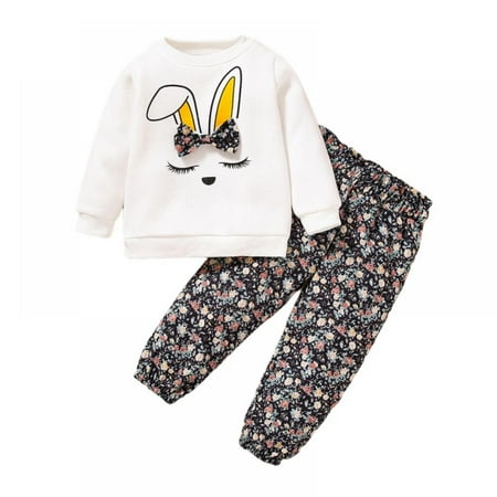 Fall Spring Baby Girls Pants Set Long Sleeve Bowknot Pullover+Floral Pants Cartoon Bunny Sweatshirt Flower Trousers Outfits
Fall Spring Baby Girls Pants Set Long Sleeve Bowknot Pullover+Floral Pants Cartoon Bunny Sweatshirt Flower Trousers Outfits