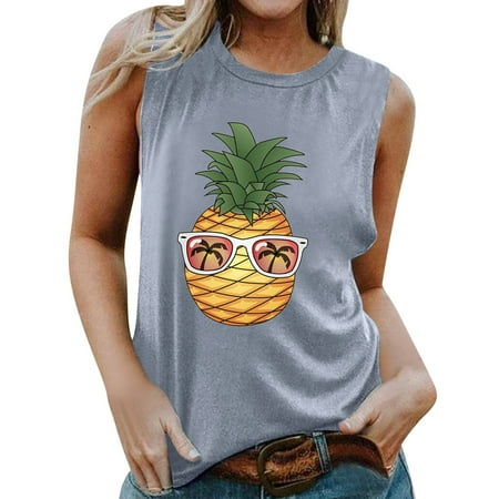 JDEFEG Junior Top Style Sleeveless Vest Women s Pineapple Fun Print T Shirt Bra Top Camisoles Women Camisole for Women Grey Xl 
JDEFEG Junior Top Style Sleeveless Vest Women s Pineapple Fun Print T Shirt Bra Top Camisoles Women Camisole for Women Grey Xl