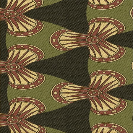 Ahgly Company Indoor Square Patterned Bakers Brown Area Rugs 5 Square
