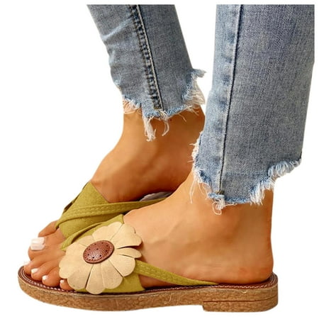 Aayomet Slippers for Women Indoor And Outdoor Slippers Flops Ladies Flat Flower Women Sandals Flip Casual Summer Retro Shoes Yellow 8
Aayomet Slippers for Women Indoor And Outdoor Slippers Flops Ladies Flat Flower Women Sandals Flip Casual Summer Retro Shoes Yellow 8