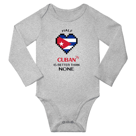 1/2 Half Cuban is Better Than None Cute Baby Long Slevve Bodysuit (Gray 3-6 Months)
1/2 Half Cuban is Better Than None Cute Baby Long Slevve Bodysuit (Gray 3-6 Months)