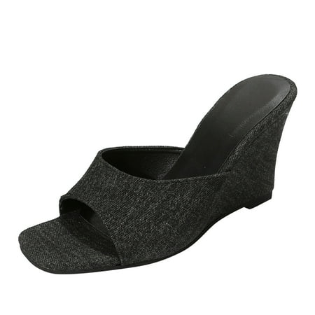 Women S Sandals Fashion Summer Solid Denim Square Toe Open Toe Slope Heel Thick Soled Sandals
Women S Sandals Fashion Summer Solid Denim Square Toe Open Toe Slope Heel Thick Soled Sandals