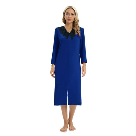 Womens Nightgowns Sleepwear Soft Pajama Dress Nightshirts - Elegant Nightgowns for Women Soft Comfy Lightweight Long-sleeve Sleepwear Gown for Mom or Granny
Womens Nightgowns Sleepwear Soft Pajama Dress Nightshirts - Elegant Nightgowns for Women Soft Comfy Lightweight Long-sleeve Sleepwear Gown for Mom or Granny