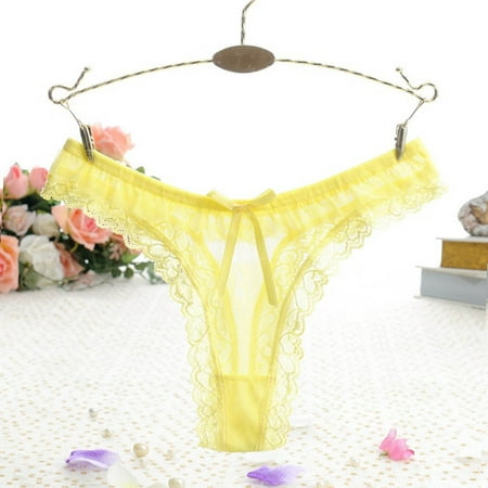 YDKZYMD Womens Underwear Seamless Little Bow Low Waist G-String Transparent Lace Sexy Thongs Panties
YDKZYMD Womens Underwear Seamless Little Bow Low Waist G-String Transparent Lace Sexy Thongs Panties