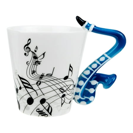 Mug Cup Coffee Ceramic Cups Mugsdrinking Tea Novelty Water Guitarporcelain Decorative Giftmusical Musician Saxophone