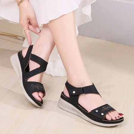 Herrnalise Women Summer Hook&Loop Wedges Beach Open Toe Breathable Sandals Rhinestone Shoes Fashion Shoes for Women
Herrnalise Women Summer Hook&Loop Wedges Beach Open Toe Breathable Sandals Rhinestone Shoes Fashion Shoes for Women