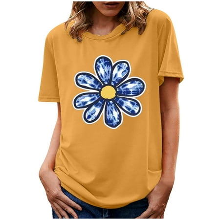 Blouses for Women Fashion 2023 Women s Casual Fashion Summer Round-Neck T-Shirt Printed Short Sleeve Tops Blouse Loose Comfort Colors Tshirt Yellow M
Blouses for Women Fashion 2023 Women s Casual Fashion Summer Round-Neck T-Shirt Printed Short Sleeve Tops Blouse Loose Comfort Colors Tshirt Yellow M