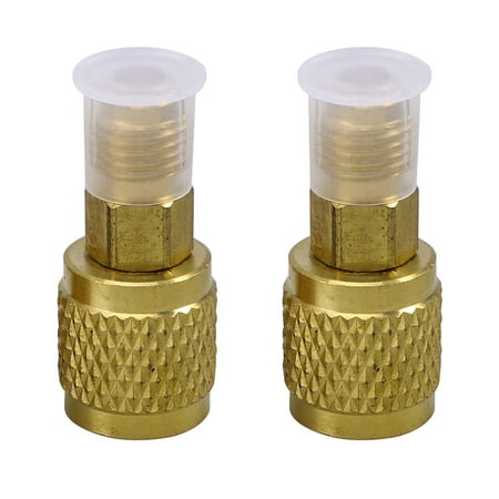 

2pcs R410 Air Conditioner Refrigeration Converting Adapter Hose Set Kits Joint Quick Remover Installer Quick Connector (Golden)
