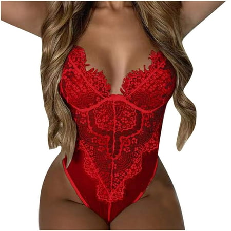 Lolmot Womens Pure Color Mesh Patchwork Lace Bodysuit Fashion Sexy Lace See Through Underwear Lingerie for Women
Lolmot Womens Pure Color Mesh Patchwork Lace Bodysuit Fashion Sexy Lace See Through Underwear Lingerie for Women