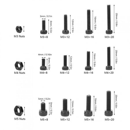 Brrnoo Carbon Steel Hardware Fastener Hex Screw Corrosion Resistant High Durability 560PCs For Car Maintenance Mechanical Maintenance Household
Brrnoo Carbon Steel Hardware Fastener Hex Screw Corrosion Resistant High Durability 560PCs For Car Maintenance Mechanical Maintenance Household