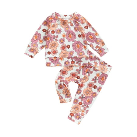 Mubineo Baby Girls Fall Outfit Floral Print Long Sleeve Pullover T-shirt and Stretch Casual Pants Set
Mubineo Baby Girls Fall Outfit Floral Print Long Sleeve Pullover T-shirt and Stretch Casual Pants Set