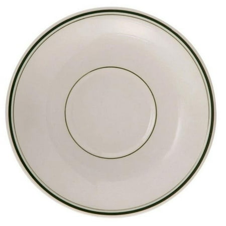 Yanco GB-2 China Green Band Saucer White- 6.125 in. - Pack of 36