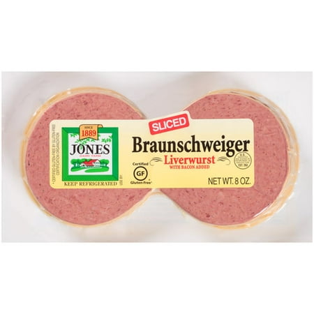 liverwurst jones dairy braunschweiger farm walmart oz bacon sliced