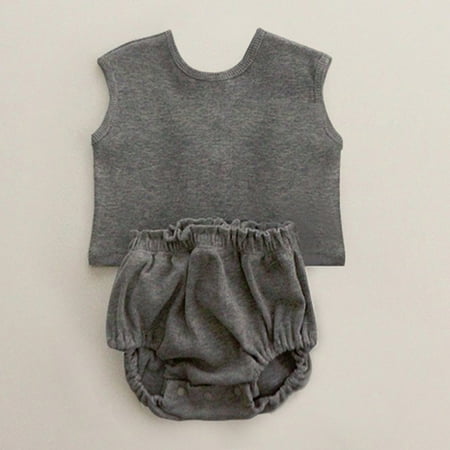 NECHOLOGY Newborn Infant Baby Girls Boys Summer Autumn Solid Cotton Sleeveless Short Pants Tshirt Going Home Outfits for Baby Boy Childrenscostume Dark Gray 6-12 Months
NECHOLOGY Newborn Infant Baby Girls Boys Summer Autumn Solid Cotton Sleeveless Short Pants Tshirt Going Home Outfits for Baby Boy Childrenscostume Dark Gray 6-12 Months