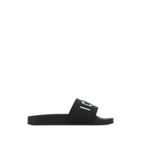 DSQUARED Black Rubber Slippers