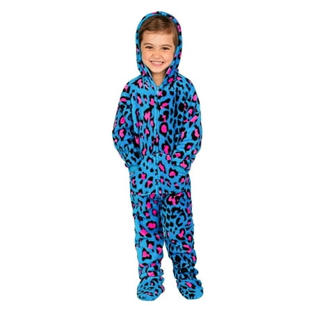 Footed Pajamas - Neon Kitty Toddler Hoodie Chenille Onesie