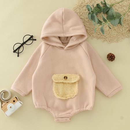 Babys Boys Girls Winter Long Sleeve Hoodie Romper Bodysuit Clothes Solid Colour Fleece Pocket
Babys Boys Girls Winter Long Sleeve Hoodie Romper Bodysuit Clothes Solid Colour Fleece Pocket