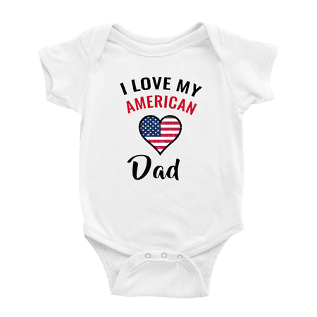 I Love My American Dad Heart Flag Cute Baby Romper Bodysuit For Boy Girl (White 0-3 Months)
I Love My American Dad Heart Flag Cute Baby Romper Bodysuit For Boy Girl (White 0-3 Months)