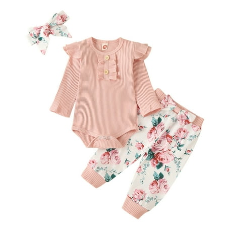 TAIAOJING Baby Boys Girls Outfit Cotton Floral Autumn Long Sleeve Pants Romper Bodysuit Headbands Set Clothes 18-24 Months
TAIAOJING Baby Boys Girls Outfit Cotton Floral Autumn Long Sleeve Pants Romper Bodysuit Headbands Set Clothes 18-24 Months