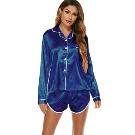 Spdoo Women s Satin Pajama Set 2-Piece Sleepwear Loungewear Button Down Short Sleeve PJ Set
Spdoo Women s Satin Pajama Set 2-Piece Sleepwear Loungewear Button Down Short Sleeve PJ Set