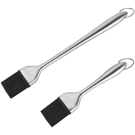 Basting Brush - Grilling BBQ Baking Pastry and Oil Stainless Steel Brushes for Kitchen Cooking & Marinating Dishwasher Safe 2 PC
Basting Brush - Grilling BBQ Baking Pastry and Oil Stainless Steel Brushes for Kitchen Cooking & Marinating Dishwasher Safe 2 PC