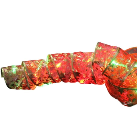 dianhelloya Christmas Ribbon Light Battery Operated Double-sided Bronzing Warm/Colorful Lighting Romantic Gift Packing Pendant Xmas Tree Decoration LED String Lamp for Party
dianhelloya Christmas Ribbon Light Battery Operated Double-sided Bronzing Warm/Colorful Lighting Romantic Gift Packing Pendant Xmas Tree Decoration LED String Lamp for Party