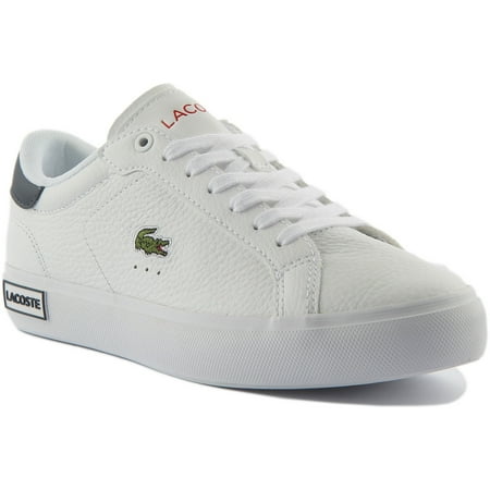 

Lacoste Powercourt Women s Low Top Lace Up Leather Court Trainers In White Size 10