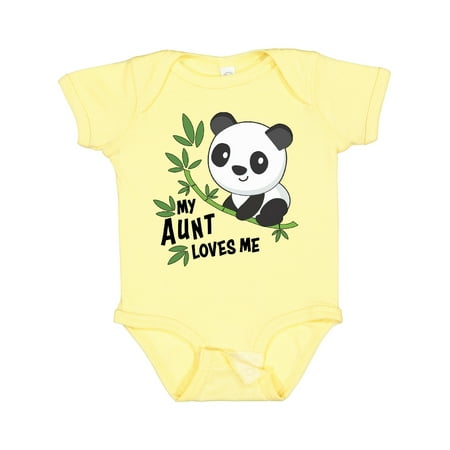 Inktastic My Aunt Loves Me- Cute Panda Gift Baby Boy or Baby Girl Bodysuit