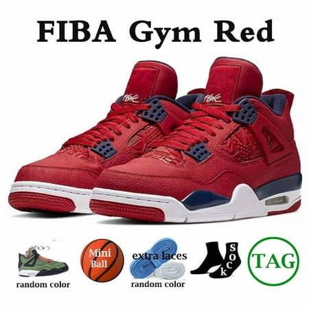 

With Box Men Women Basketball Shoes Jumpman 4 4S Sneaker Military Black Cat Fire Red Red Thunder Sail White Oreo Pure Money Dark Mocha University Bred 2023