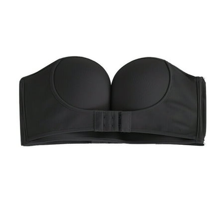 harmtty Women Sexy Solid Color Strapless Front Buckle Wireless Bra Push up Bralette Black 75C
harmtty Women Sexy Solid Color Strapless Front Buckle Wireless Bra Push up Bralette Black 75C