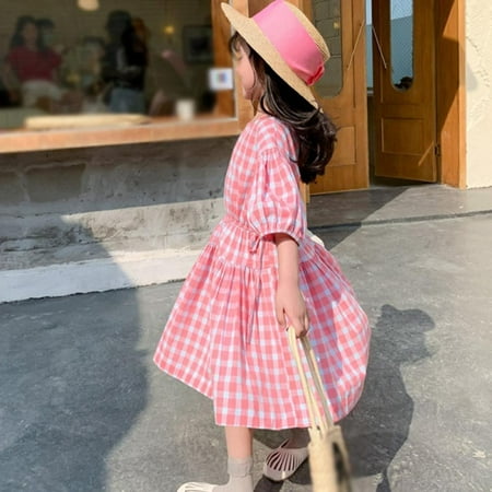 Altsales Summer Baby Girl Lovely Sweet Dress Waist Pink Small Plaid Print Half Sleeve Dresses Knee-Length Crew-Neck Kids A-Line Skirt
Altsales Summer Baby Girl Lovely Sweet Dress Waist Pink Small Plaid Print Half Sleeve Dresses Knee-Length Crew-Neck Kids A-Line Skirt