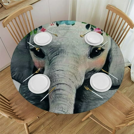 Palnkart Elephant Flower Crown Cute Round Table Cover Stain Resistant Washable Indoor Outdoor Tablecloth Kitchen Dining Wedding Parties Picnic Farmhouse 100% Polyester Fiber 31-35
Palnkart Elephant Flower Crown Cute Round Table Cover Stain Resistant Washable Indoor Outdoor Tablecloth Kitchen Dining Wedding Parties Picnic Farmhouse 100% Polyester Fiber 31-35