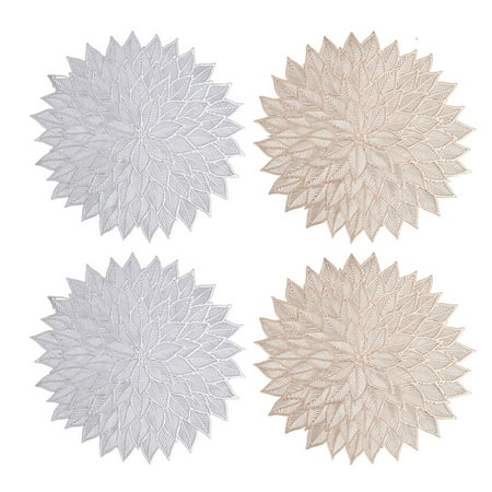 PVC Flower Shaped Placemat Heat Insulation Household Anti-scalding Coasters Dining Table Home Decorations Light Gold 2 Silver 2
PVC Flower Shaped Placemat Heat Insulation Household Anti-scalding Coasters Dining Table Home Decorations Light Gold 2 Silver 2