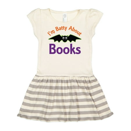 Inktastic Batty About Books Gift Toddler Girl Dress