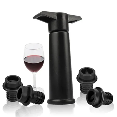 Black pump with wine stopper to keep wine fresh (black pump + 4 stoppers) 5-piece gift box
Black pump with wine stopper to keep wine fresh (black pump + 4 stoppers) 5-piece gift box