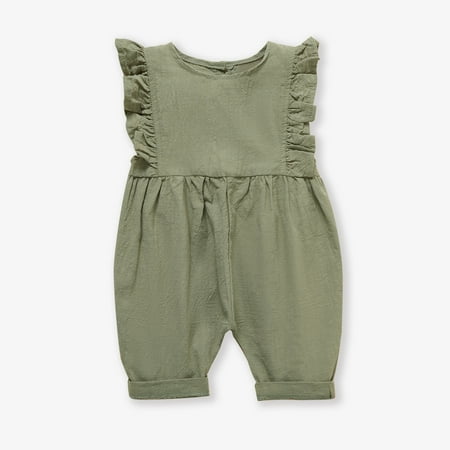 PatPat Infant Summer Ruffle Sleeveless Jumpsuit Newborn Baby Solid Color Cotton Romper Linen Comfy One Piece Back Button Cute Outfits 3-18Month
PatPat Infant Summer Ruffle Sleeveless Jumpsuit Newborn Baby Solid Color Cotton Romper Linen Comfy One Piece Back Button Cute Outfits 3-18Month