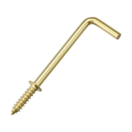 Uxcell 2.8 Screw Eye Hooks Self Tapping Screws Screw-in Hanger Hooks Golden 10 Pack
