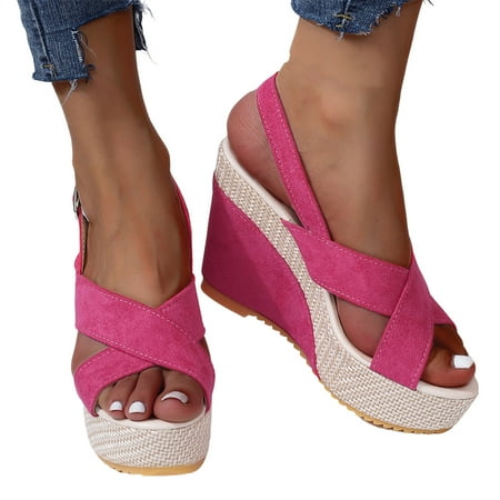 Women s Platform Sandals Wedge Ankle Buckle Strap Open Toe Sandals Summer Wedge Heels for Patry Wedding
Women s Platform Sandals Wedge Ankle Buckle Strap Open Toe Sandals Summer Wedge Heels for Patry Wedding