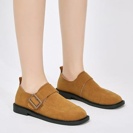 Cathalem Leisure Women Suede Solid Color Autumn Thick Sole Squarr Heel Buckle Strap Lazy People Round Toe Casual Women Sandals Yellow 6.5
Cathalem Leisure Women Suede Solid Color Autumn Thick Sole Squarr Heel Buckle Strap Lazy People Round Toe Casual Women Sandals Yellow 6.5