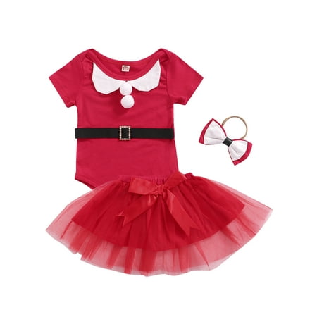 Canrulo Newborn Baby Girls Christmas Clothes Sets Short Sleeve Romper Tops Layered Mesh Skirt Headband Red 0-6 Months
Canrulo Newborn Baby Girls Christmas Clothes Sets Short Sleeve Romper Tops Layered Mesh Skirt Headband Red 0-6 Months