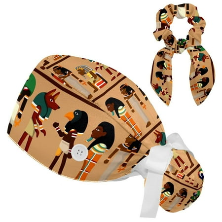 Working Cap with Buttons and Sweatband Scrub Hat Bouffant Caps with Scrunchie Egyptian Elements Tie Back Hats
Working Cap with Buttons and Sweatband Scrub Hat Bouffant Caps with Scrunchie Egyptian Elements Tie Back Hats