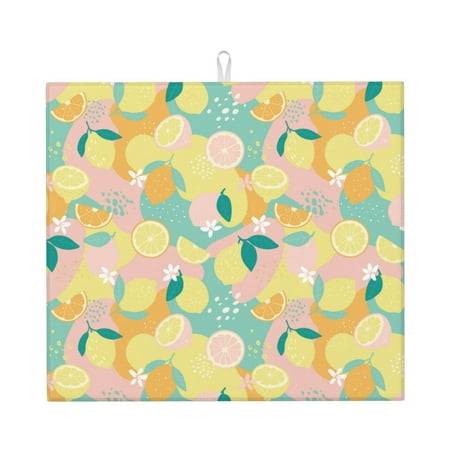 Dish Drying Mats for Kitchen Counter - Cute Lemon Pink Blue Yellow 16x18In Anti-Slip Absorbent Microfiber Drying Mat for Kitchen Counter Mat Dish Rack Mat with Hanging Loop
Dish Drying Mats for Kitchen Counter - Cute Lemon Pink Blue Yellow 16x18In Anti-Slip Absorbent Microfiber Drying Mat for Kitchen Counter Mat Dish Rack Mat with Hanging Loop