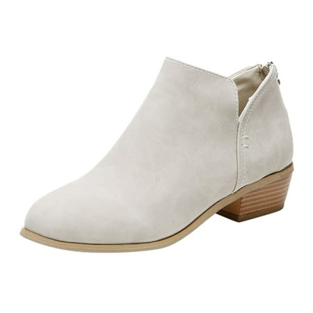 Luiyenes Ladies Boots Square Heel Short Boots Casual Shoes Fashion Soft Sole Ladies Boots Shoes Non Slip Shoes