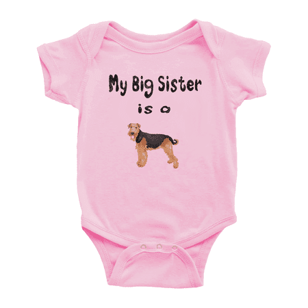 My Big Sister Is A Airedale Terrier Dog Cute Baby Boy Gril Newborn Clothes