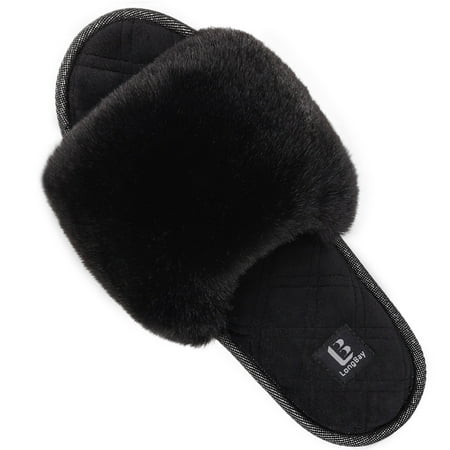 Women s Fuzzy Faux Fur Memory Foam Cozy Flat Spa Slide Slippers Comfy Open Toe Slip On House Shoes Sandals Size 11-12 US
Women s Fuzzy Faux Fur Memory Foam Cozy Flat Spa Slide Slippers Comfy Open Toe Slip On House Shoes Sandals Size 11-12 US