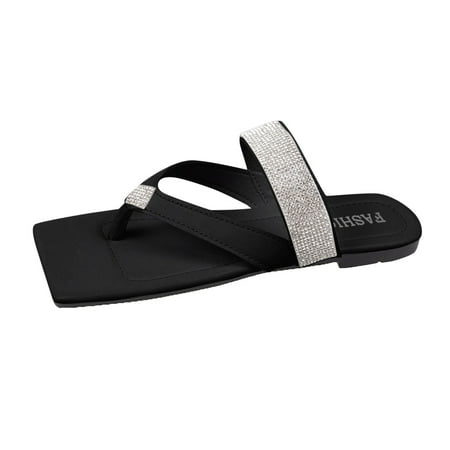 Slippers For Women Sandals For Ladies Ladies Fashion Solid Flat Rhinestone Slippers Sandals Casual Shoes
Slippers For Women Sandals For Ladies Ladies Fashion Solid Flat Rhinestone Slippers Sandals Casual Shoes