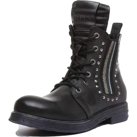 Replay Gwl26.00-C78L Womens Leather Matt Ankle Boots in Black