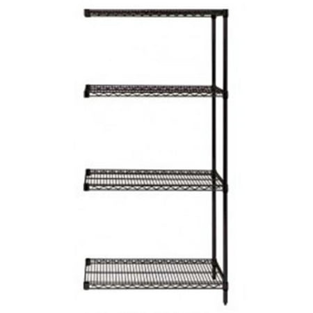 Quantum Storage AD74-2424BK 4-Shelf Wire Shelving Add-On Unit Black - 24 x 24 x 74 in.
Quantum Storage AD74-2424BK 4-Shelf Wire Shelving Add-On Unit Black - 24 x 24 x 74 in.